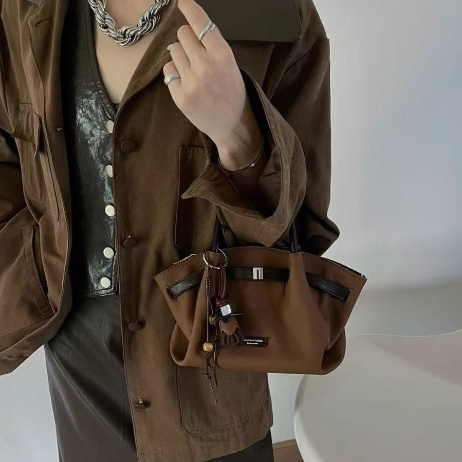 Women's Leather Niche Contrast Color Dumpling Fashion Shoulder Bags