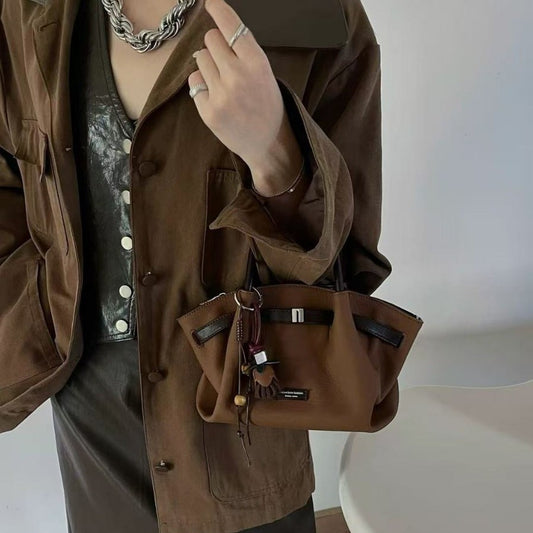 Women's Leather Niche Contrast Color Dumpling Fashion Shoulder Bags