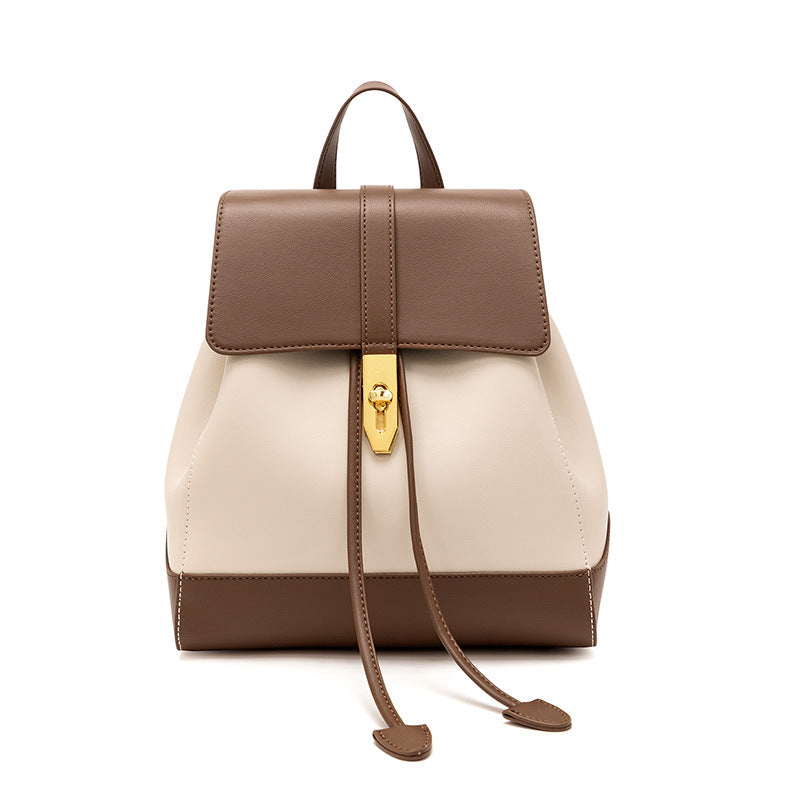 Women's Lightweight Genuine Leather College Trip Large Backpacks