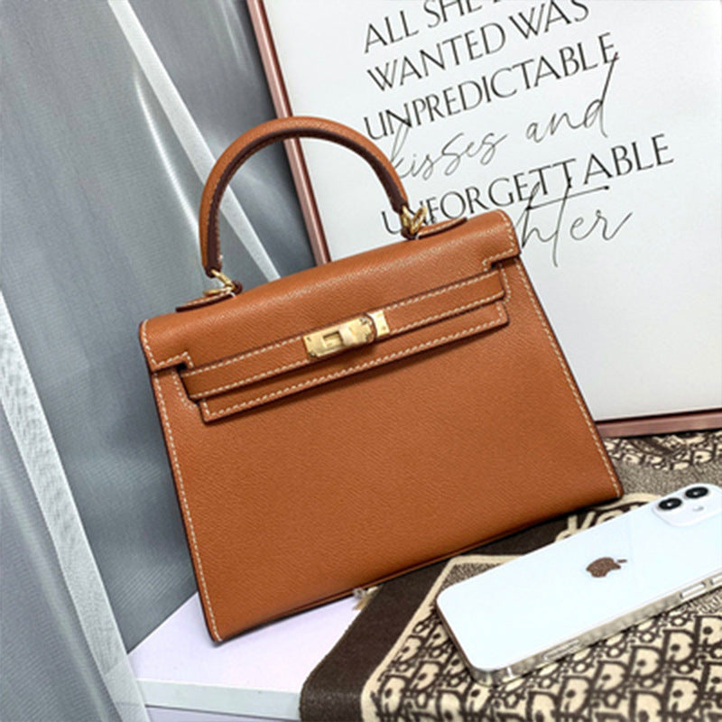 Women's Palm Print Genuine Leather Kelly Mini Bags