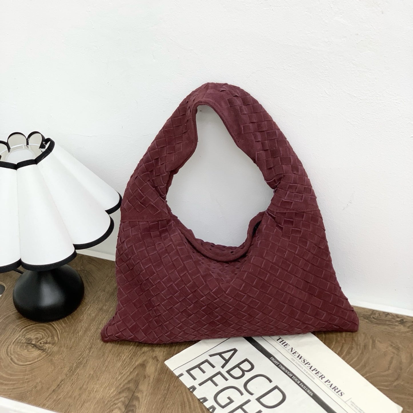 Women's Frosted Suede Large Capacity Croissant Crossbody Bags