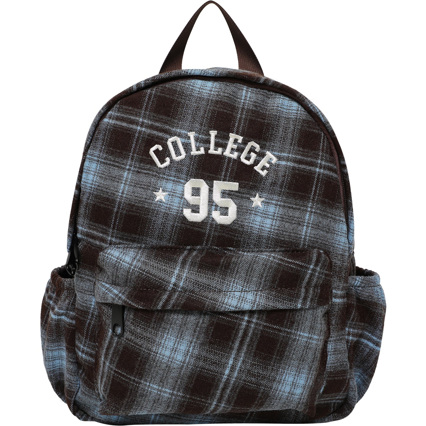 Women's Niche Retro Plaid Woolen Canvas Backpacks