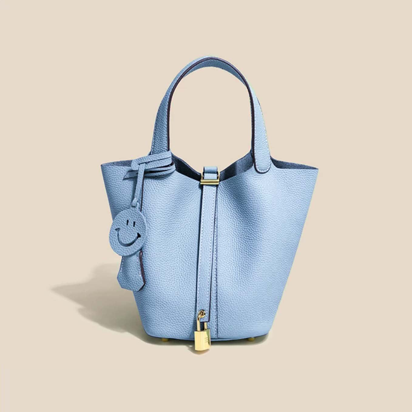 Women's Layer Cowhide Vegetable Basket Versatile Genuine Handbags