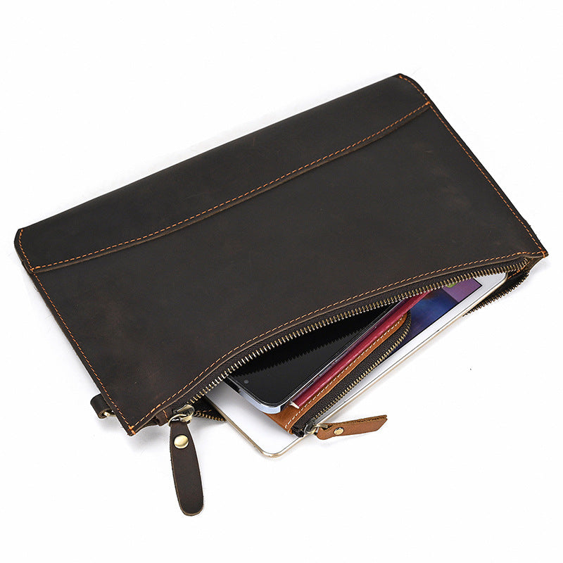 Men's Genuine Leather Strap Hand Large Capacity Men's Handbags