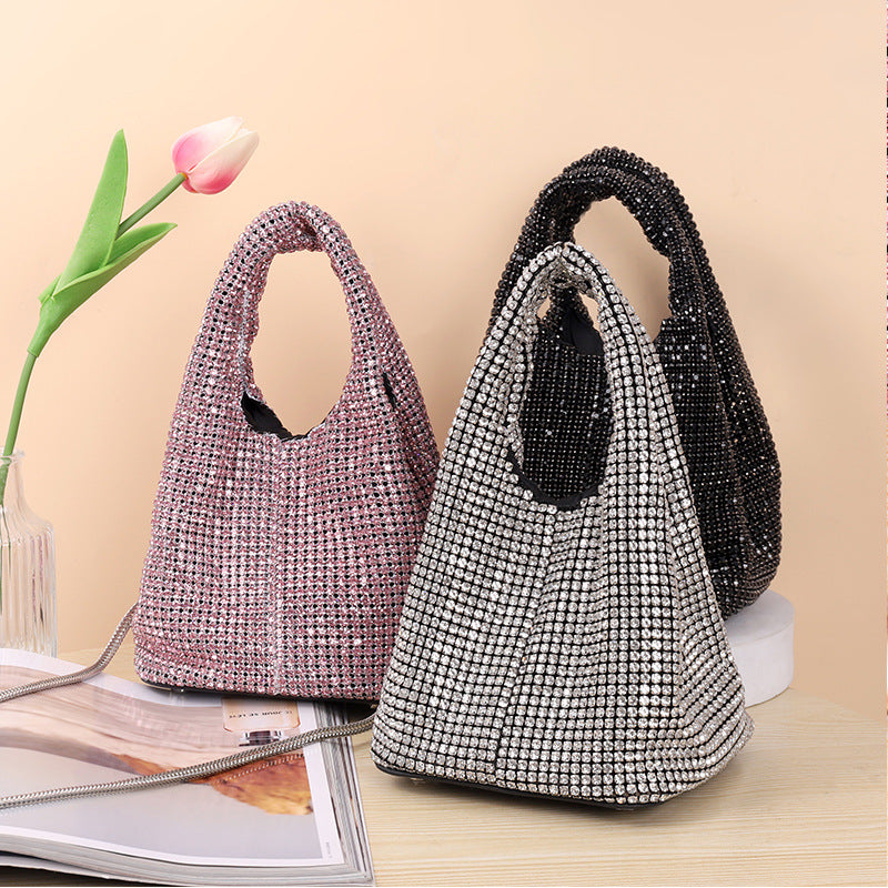 Women's Portable Chain Elegant Dinner Banquet Clutch Evening Bags
