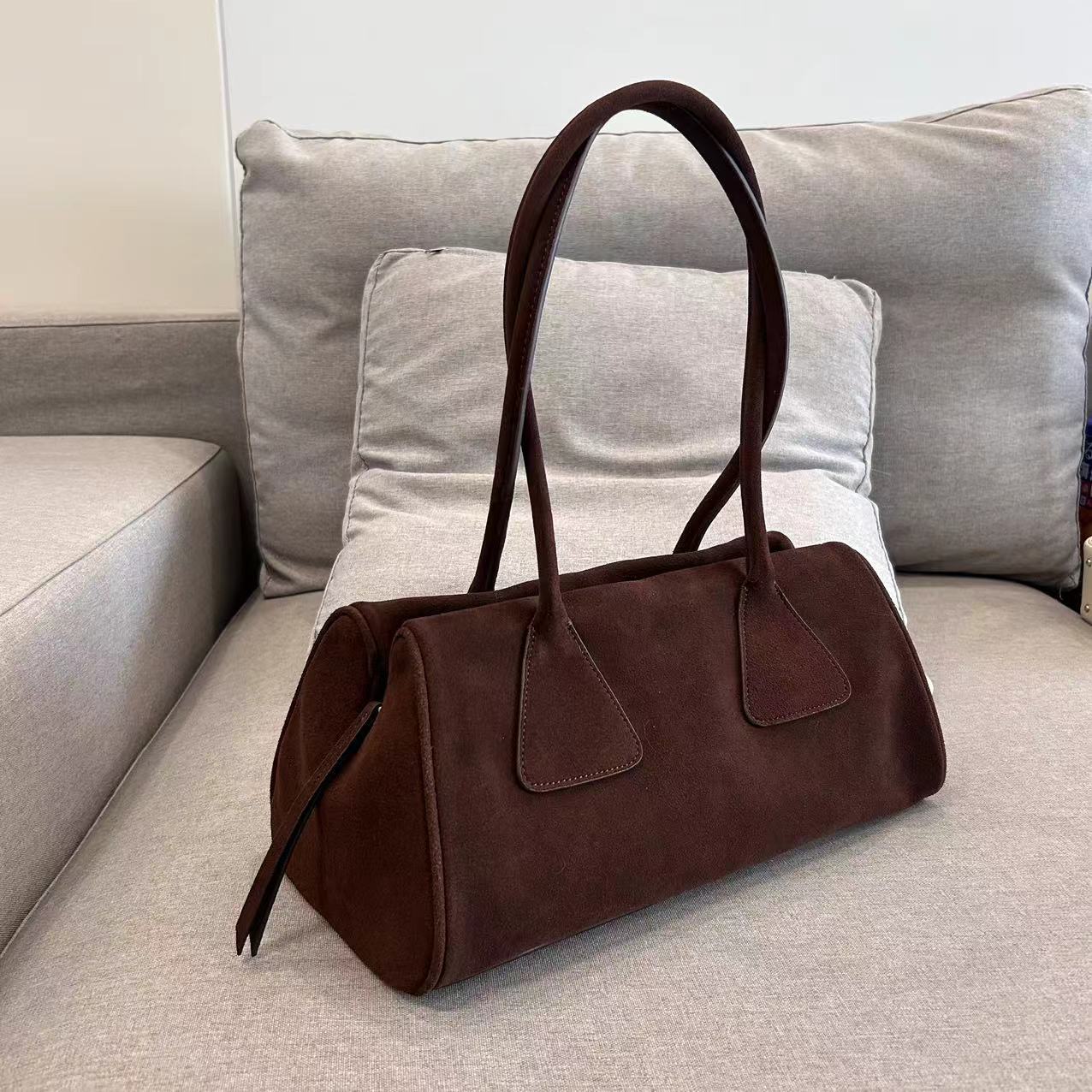 French Simplicity Triangle Leather Pillow Boston Bags