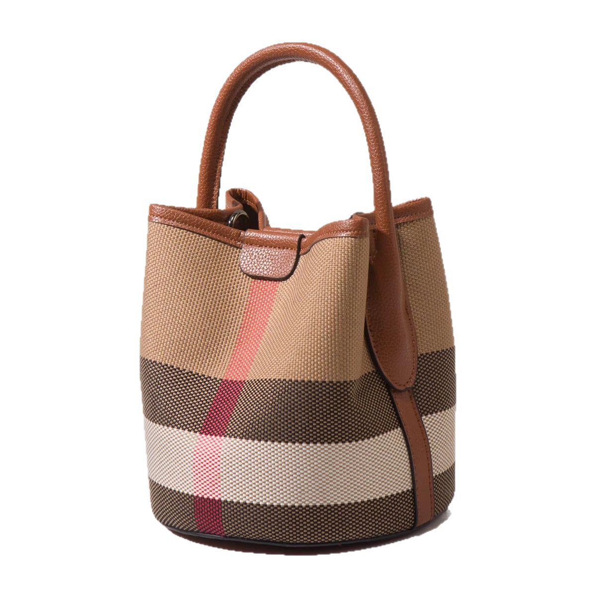 Women's High-grade Checked Mother Fashionable Portable Bucket Bags