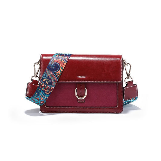 Women's Leather For Woman Wide Strap File Small Square Bags