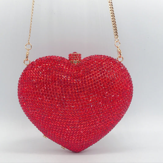 Women's Strictly Selected Heart-shaped Diamond Dinner Banquet Full Evening Bags