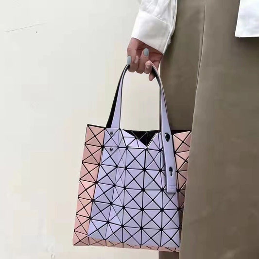Women's Plaid Kangaroo Styled Rhombus Matte Color Shoulder Bags