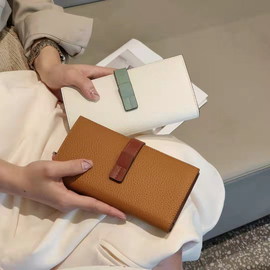Classic Long First Layer Cowhide Clutch Handbags