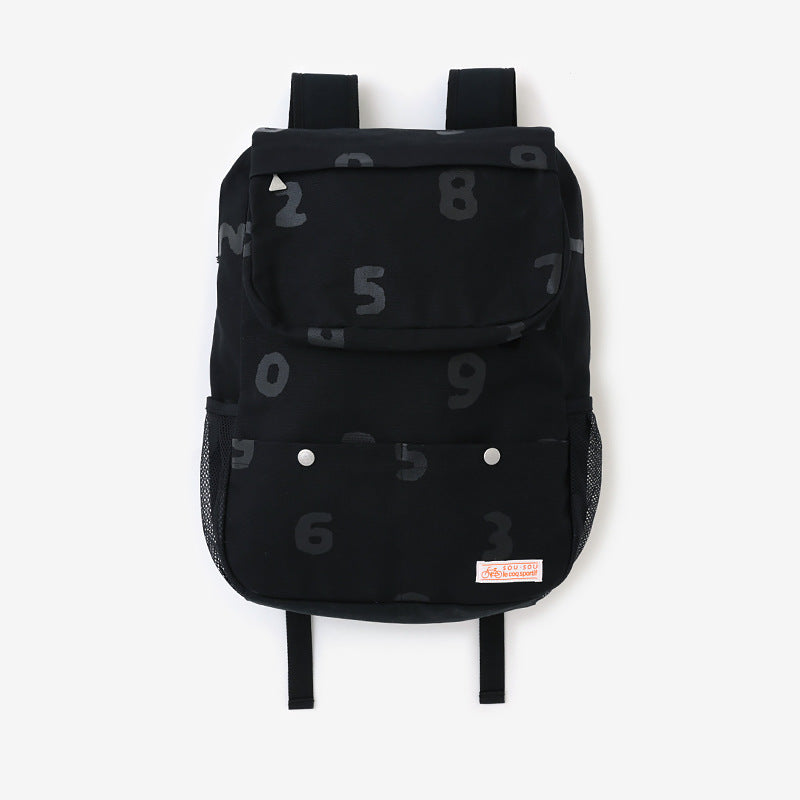 Durable Canvas Simple Large Capacity Black Backpacks