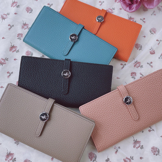 Women's Simple Genuine Cattlehide Leather Surface Multiple Ladies Wallets