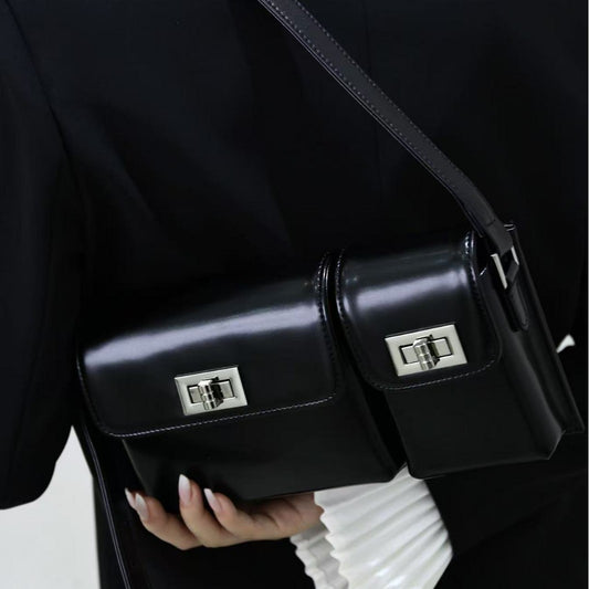 Women's Kendall Cowhide Double Underarm Vintage Commuter Shoulder Bags
