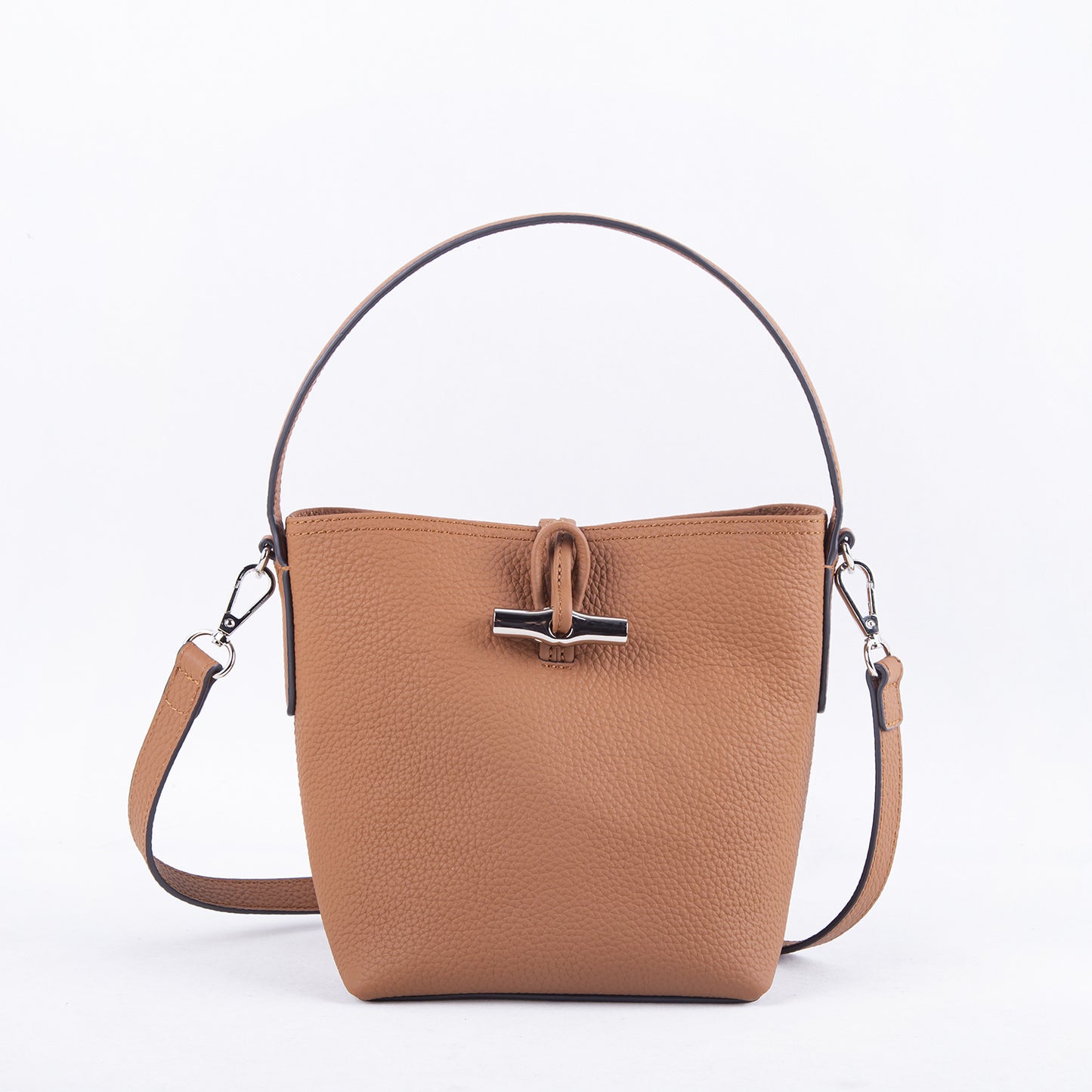 Women's Bamboo First Layer Litchi Pattern Cowhide Crossbody Bags
