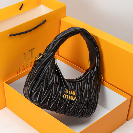 Female Summer Pleated Wrist Selenodont Special Interest Light Crossbody Bags