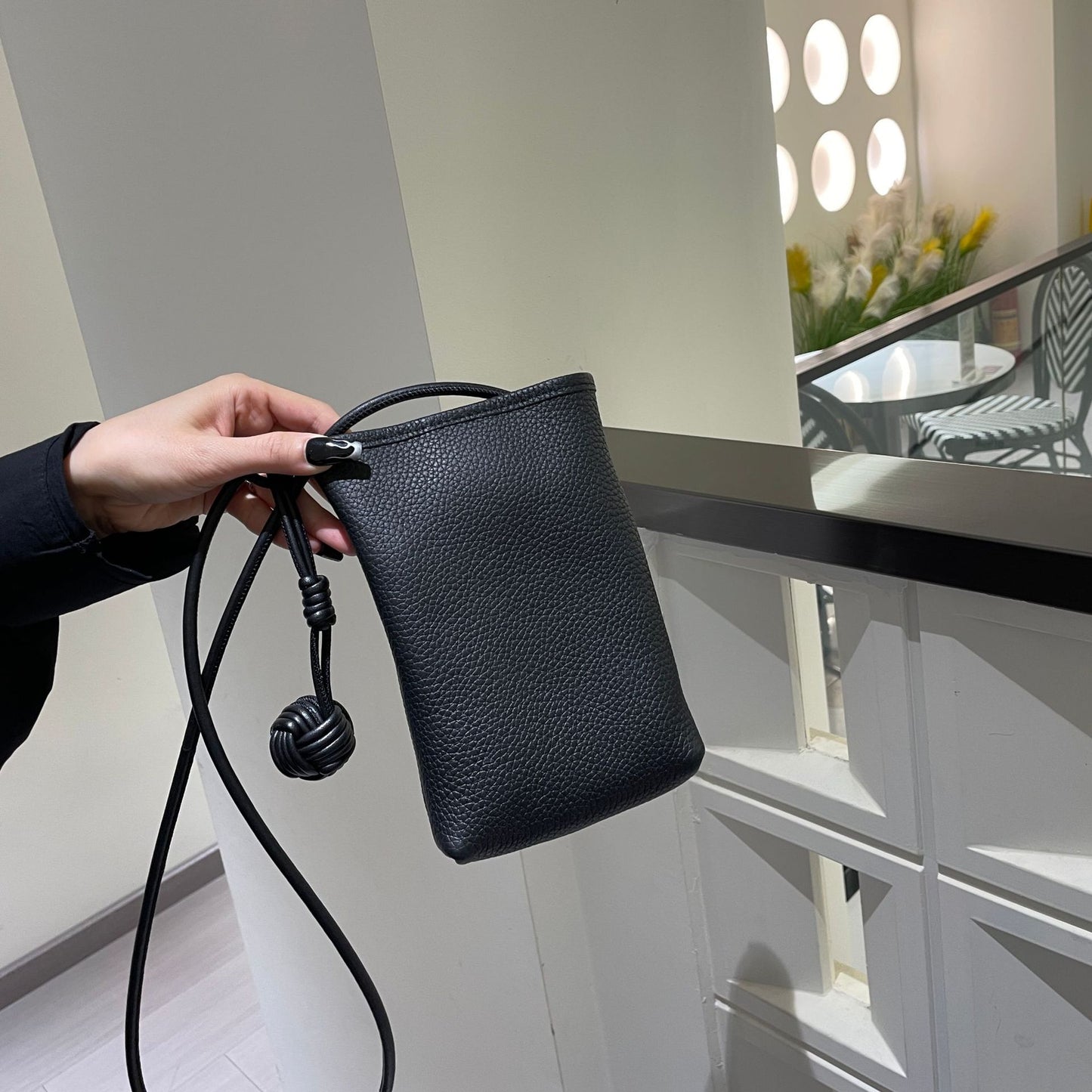 Classy Trendy Women's Leather Woven Ball Crossbody Bags