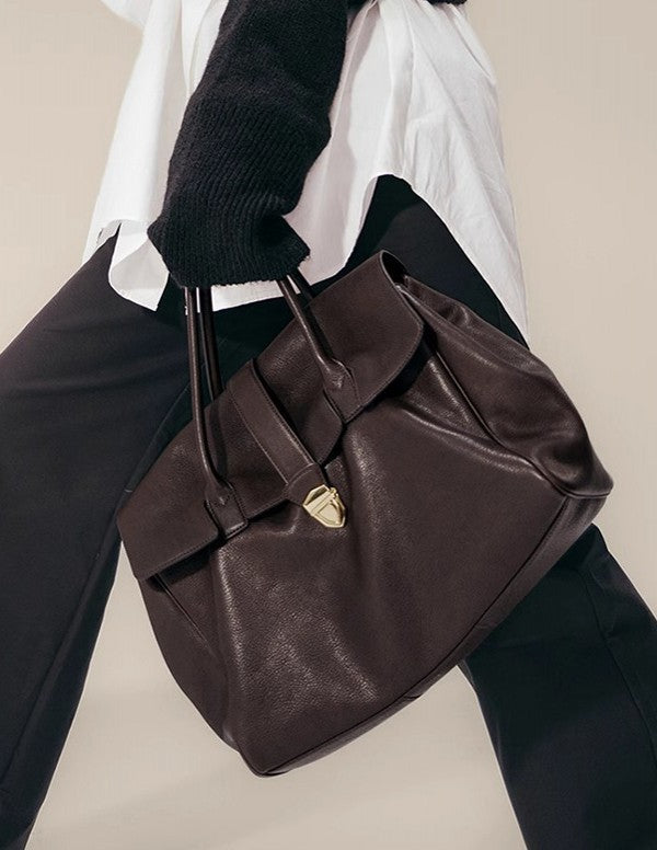 Women's Leather Retro Large Capacity Commuter First Layer Shoulder Bags