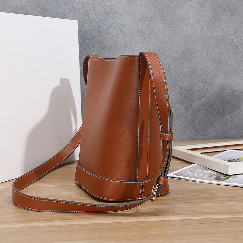 Capacity Arc Genuine Leather Graceful Fashionable Shoulder Bags