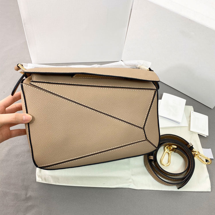Geometric Cowhide Stitching Pillow Retro One Shoulder Bags