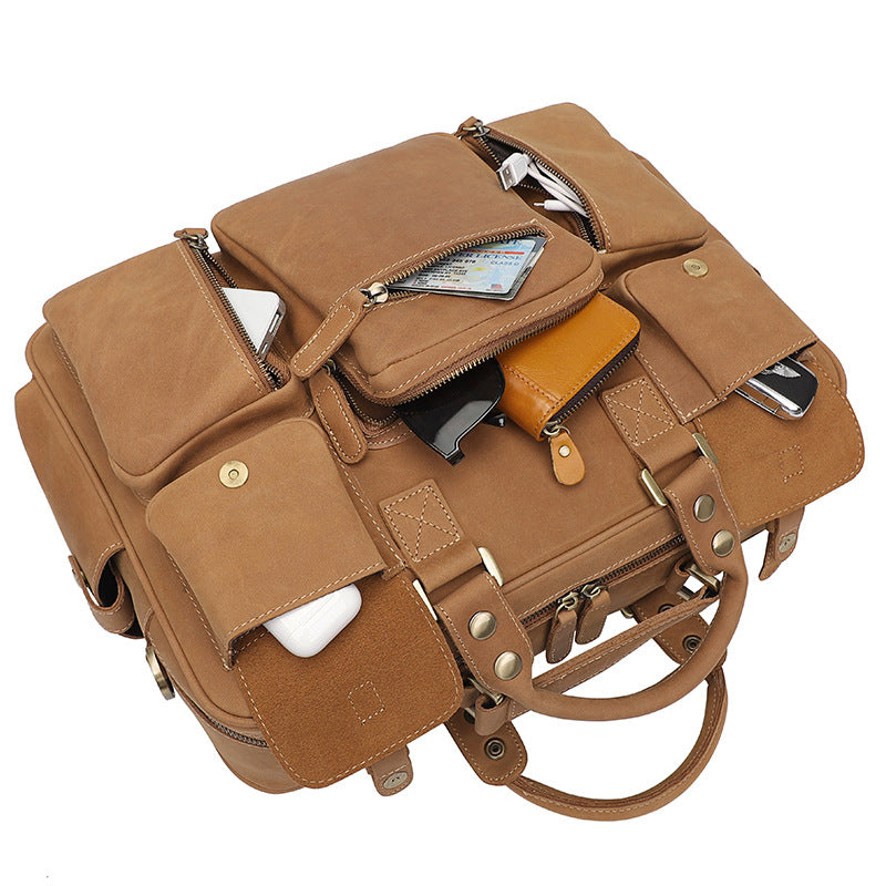 Men's Top Layer Leather Vintage Crazy Horse Men's Handbags
