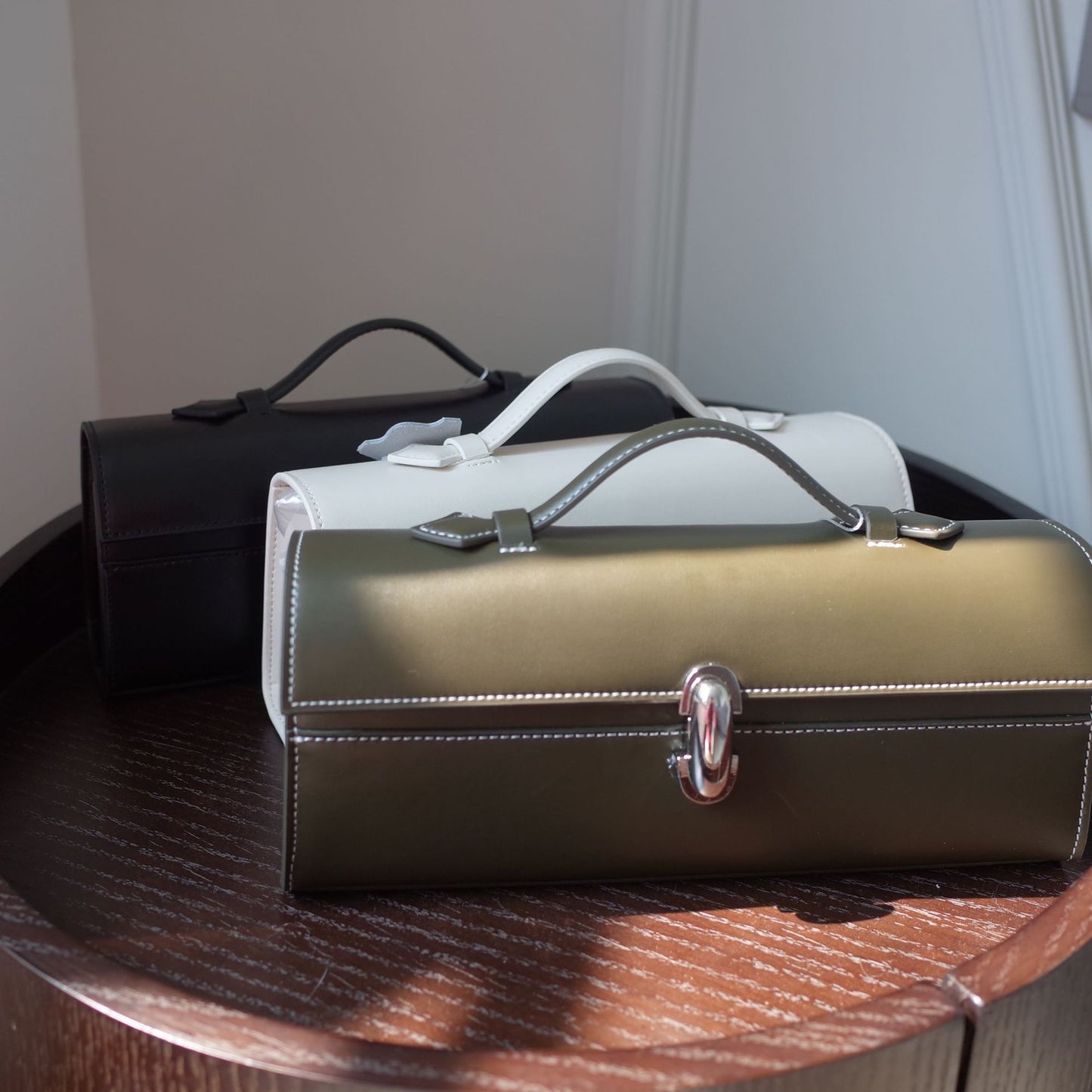 Women's Orange Design French Simplicity Calf Leather Bags