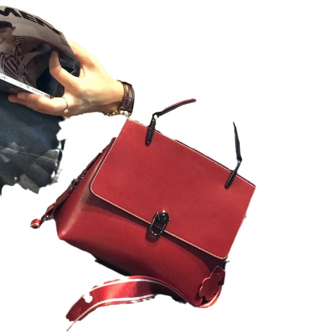 Women's Genuine Leather Portable Large Capacity Twist Crossbody Bags