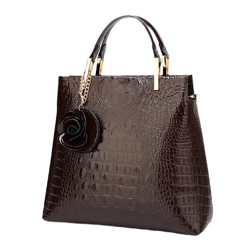 Women's Stylish Vintage Crocodile Leather Portable Handbags