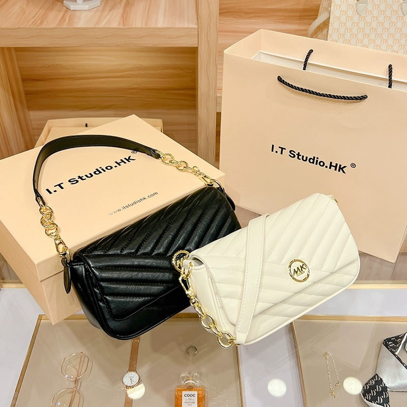 Women's Genuine Leather Simple Underarm Fashion Bags