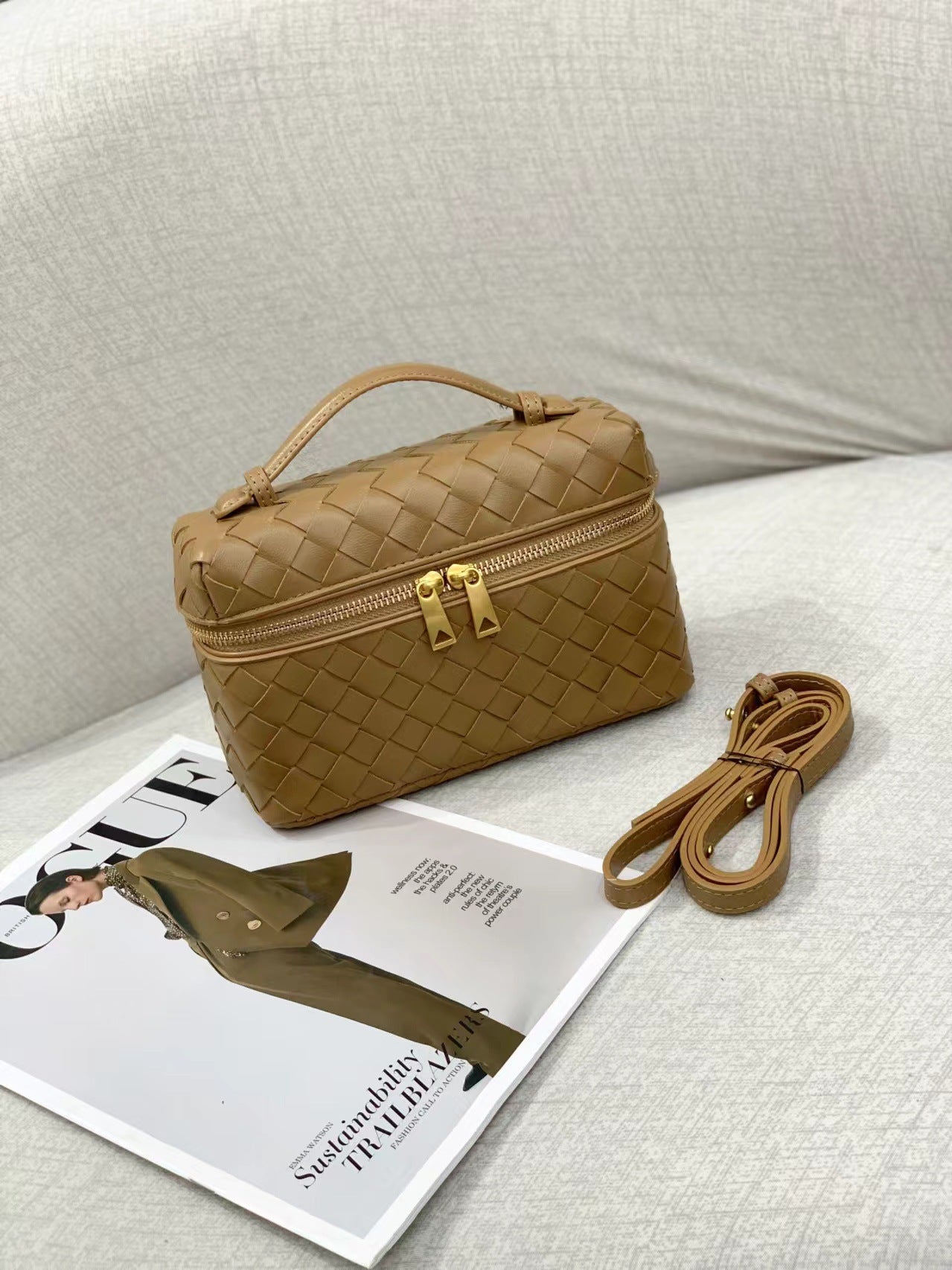 Leather Hand-woven Vintage Weave Lunch Box Backpacks