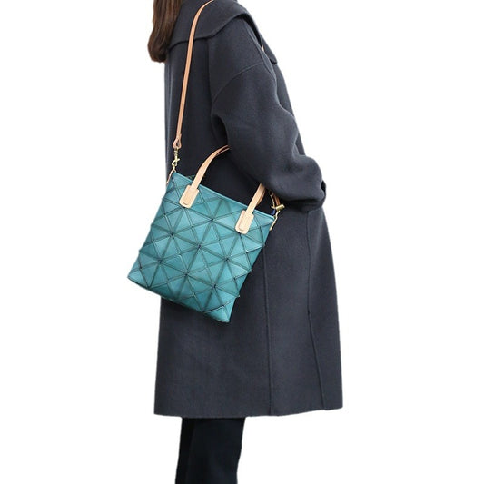 Women's Retro Top Layer Cowhide Splicing Style Shoulder Bags