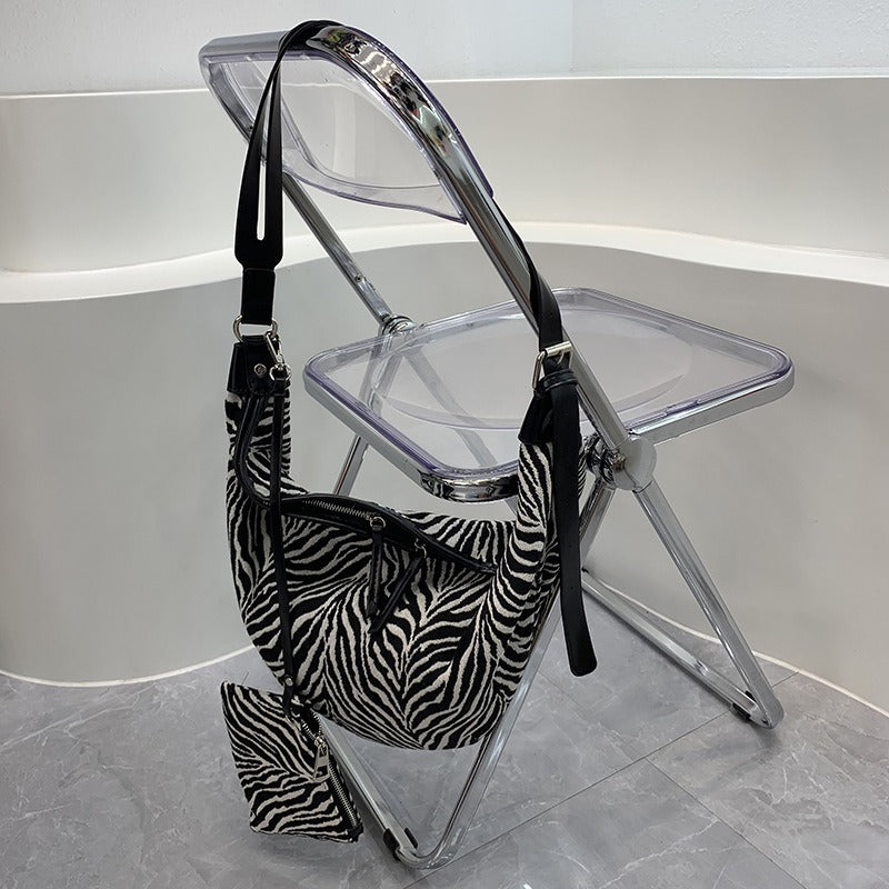 Trendy Zebra Pattern Commuter Large Capacity Crossbody Bags