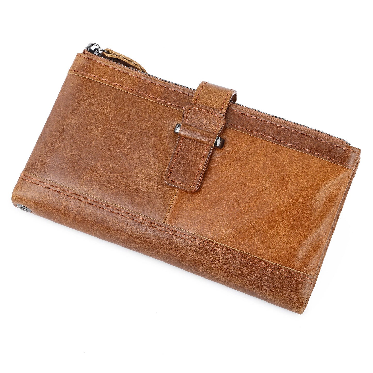 Men's Retro Crazy Horse Leather Swiping Long Men's Wallets