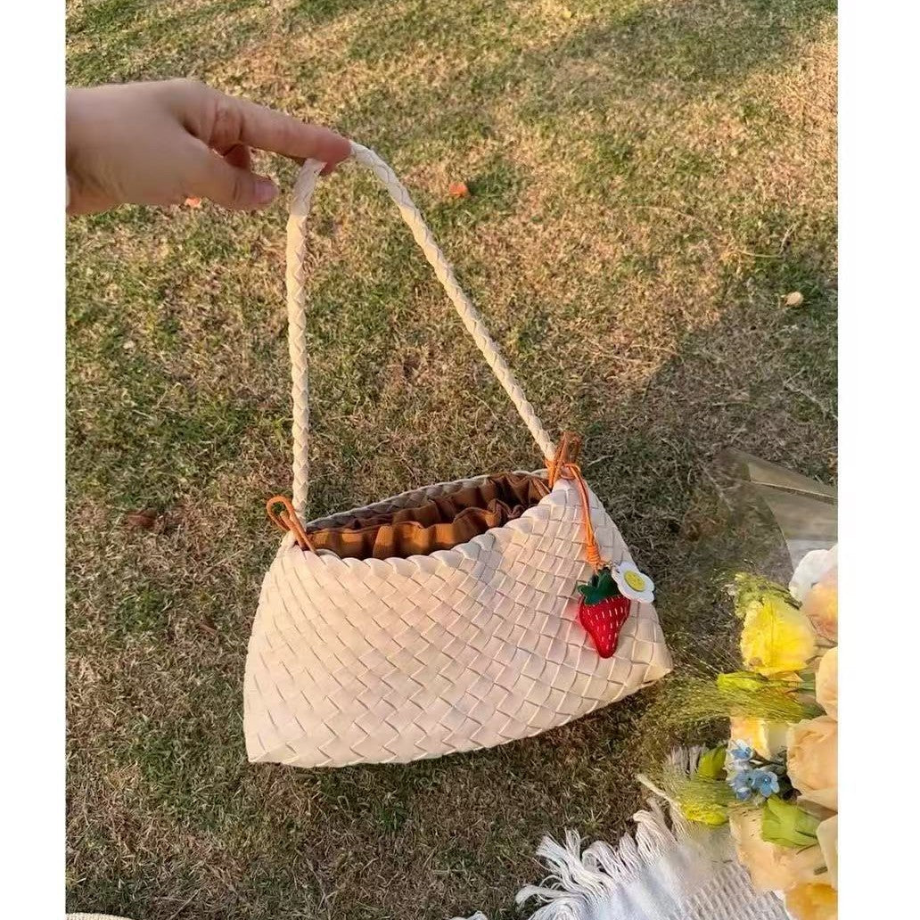 Women's Genuine Leather Hand-woven Underarm High-grade Versatile Shoulder Bags