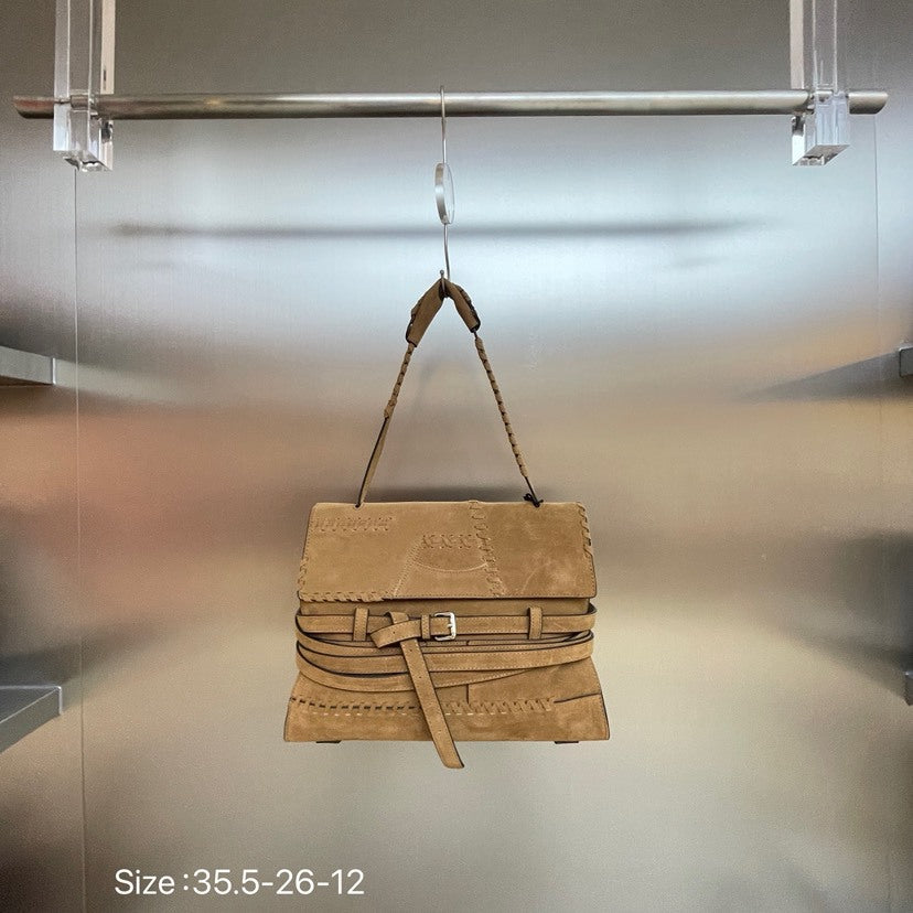 Women's Suede Versatile Abrasive Woven High-grade Handbags