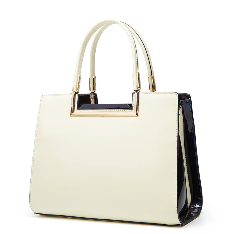 Women's Mother's High-grade Contrast Color Platinum Patent Handbags