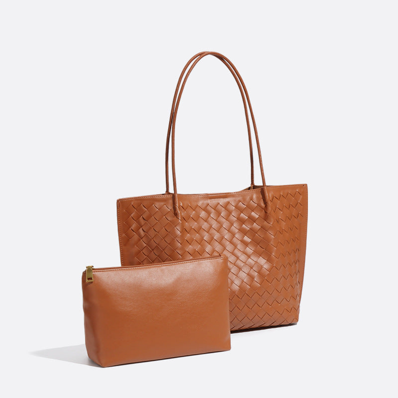 Women's Capacity Hand-woven Versatile High Quality Commuter Shoulder Bags