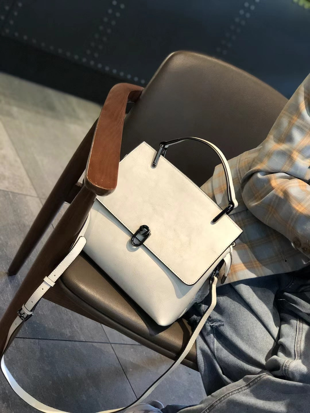 Women's Genuine Leather Portable Large Capacity Twist Crossbody Bags