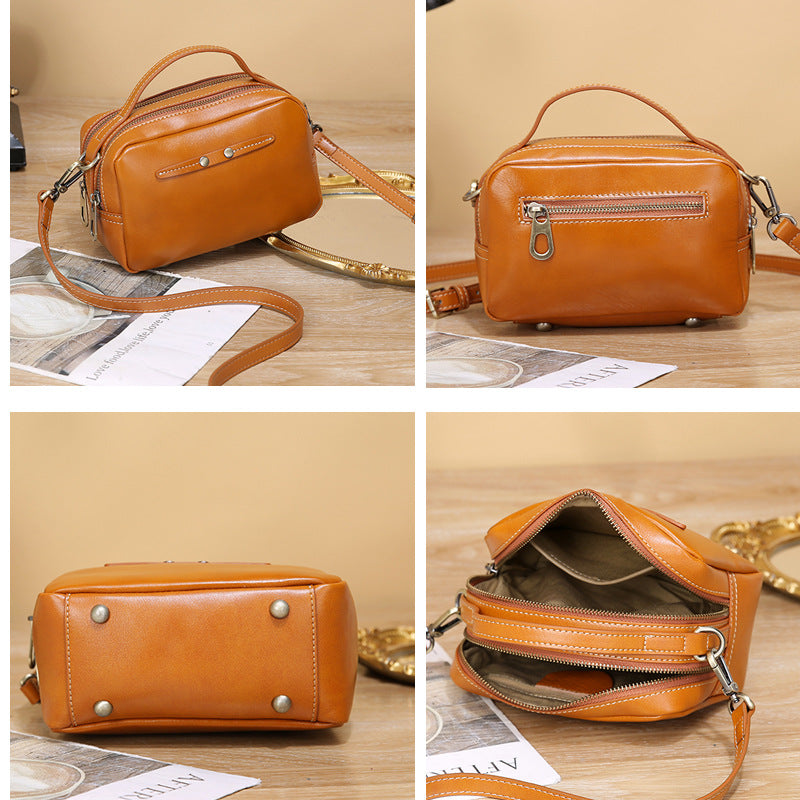 Women's Female Versatile Niche Design Genuine Leather Crossbody Bags