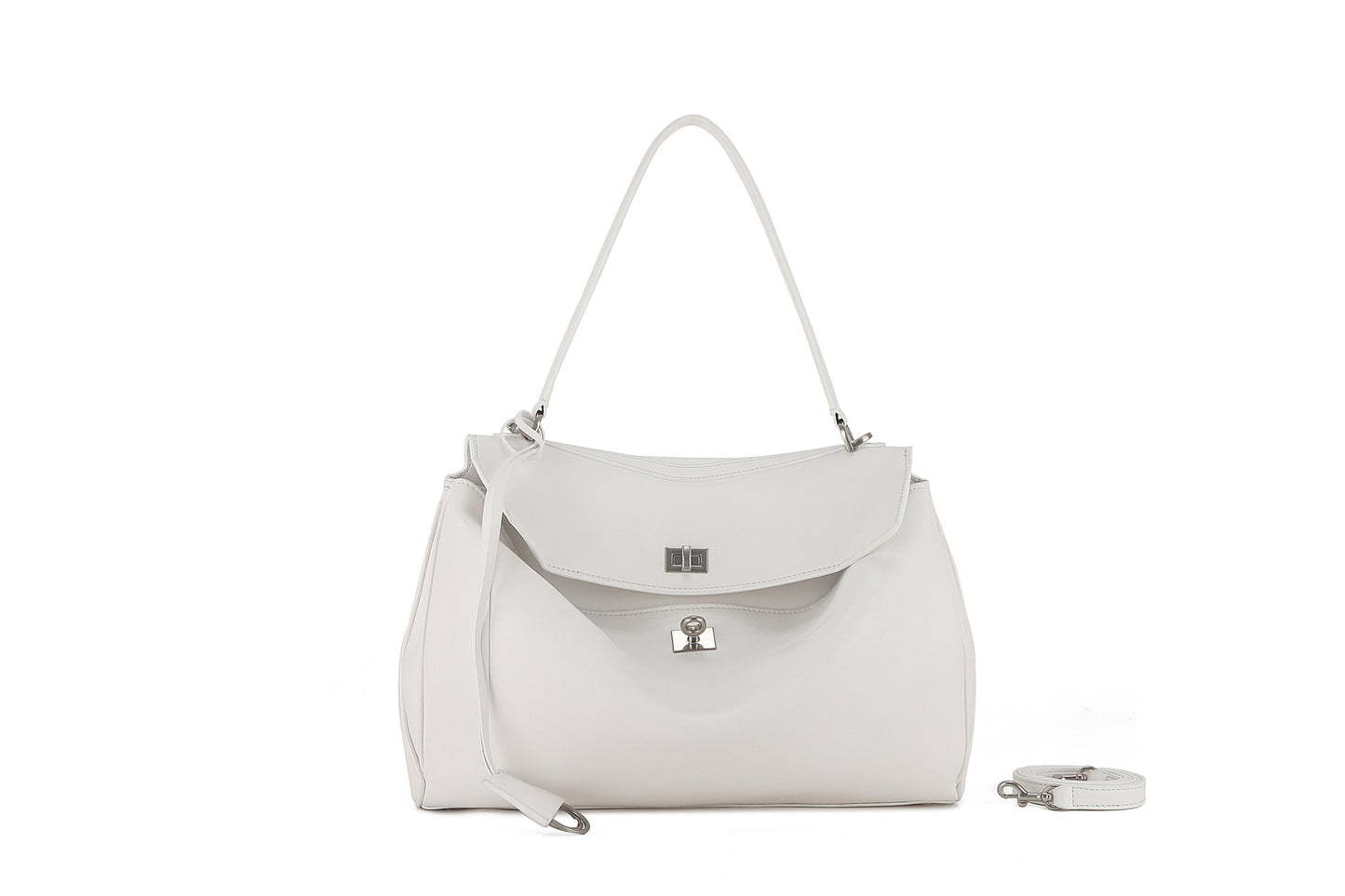 Women's Smooth Calfskin Portable Underarm Leisure Commute Shoulder Bags