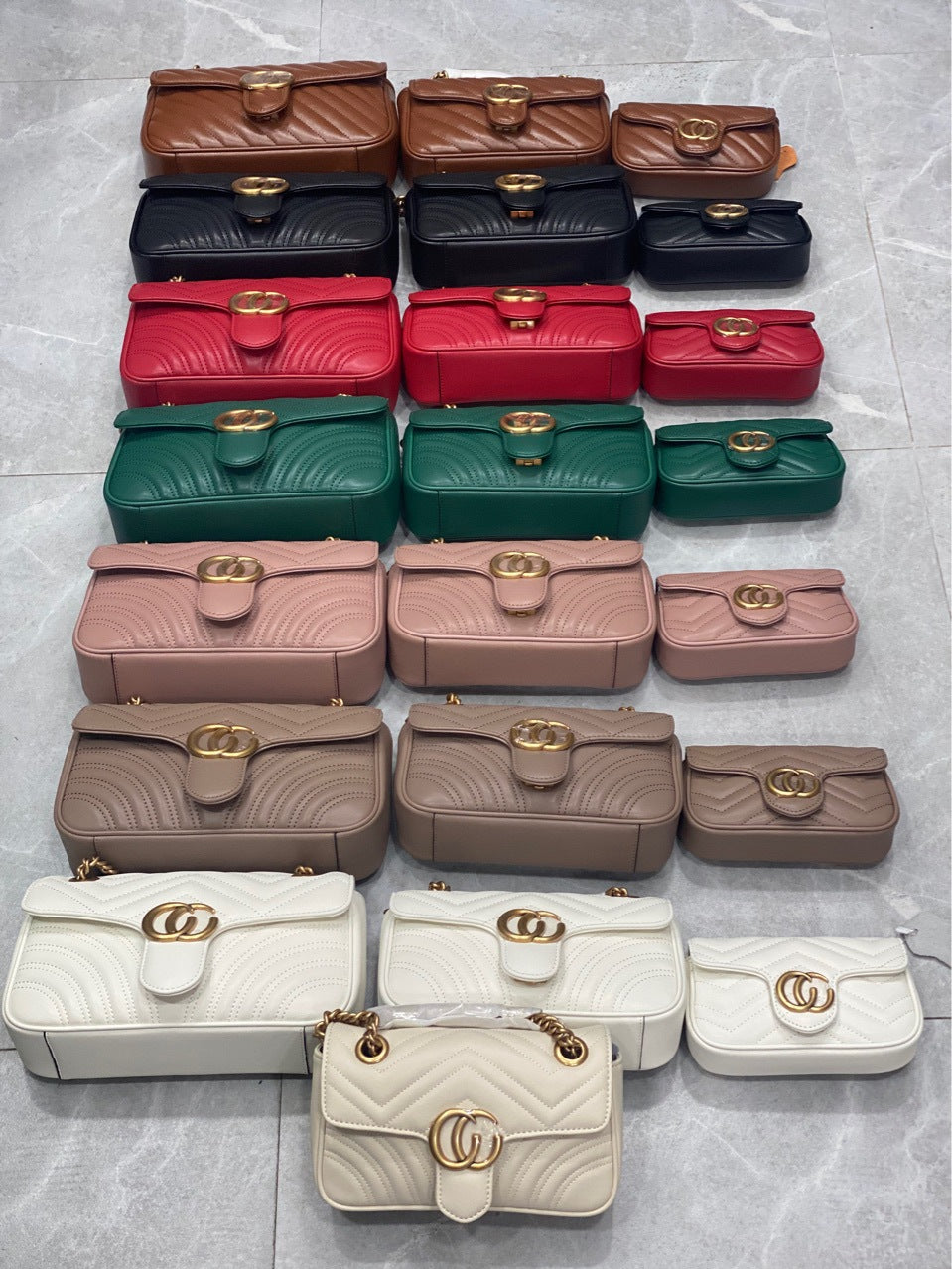Women's Genuine Leather Classic Style Rhombus Chain Bags