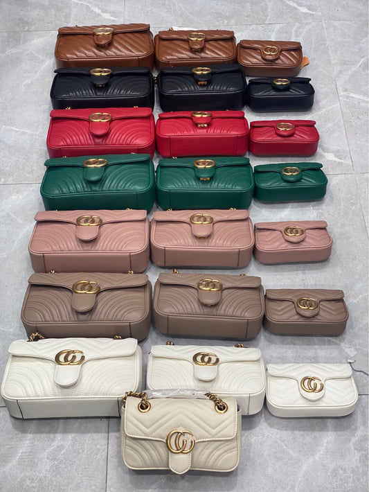 Women's Genuine Leather Classic Style Rhombus Chain Bags