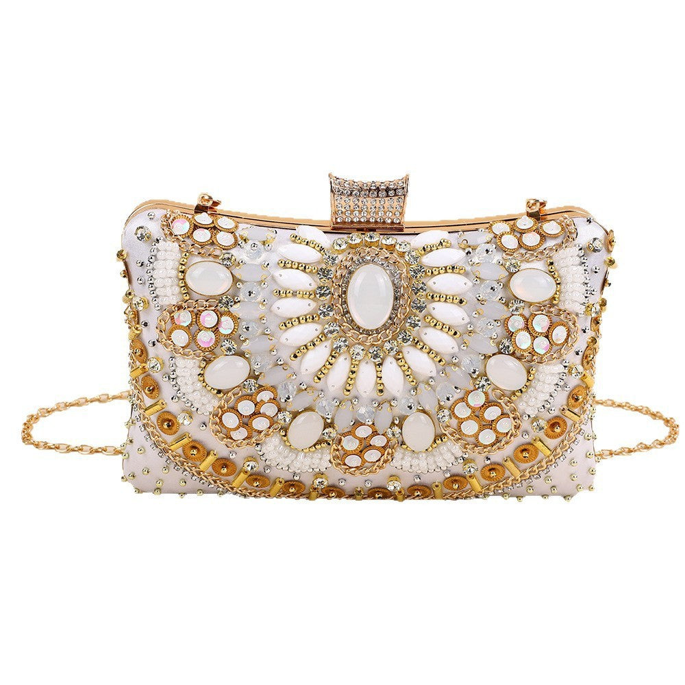 Classic Pearl Embroidery Clutch Handmade Beaded Handbags