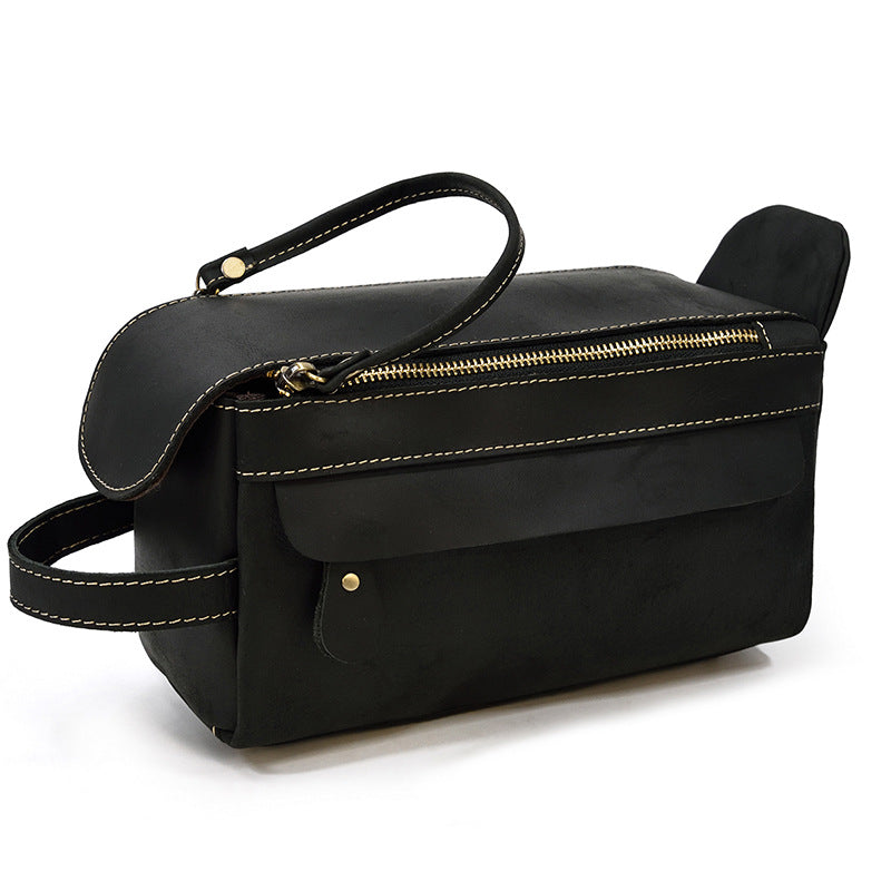 Women's & Men's & Horse Leather Clutch Real Toiletry Men's Handbags