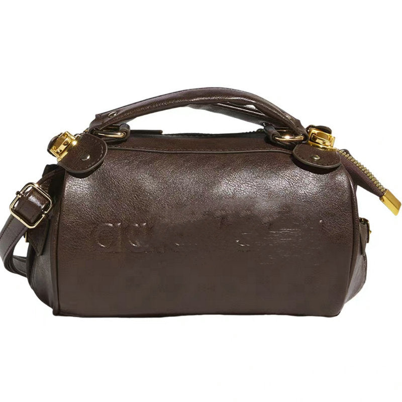 Women's & Men's & Clover Retro Pillow Round Brown Bags