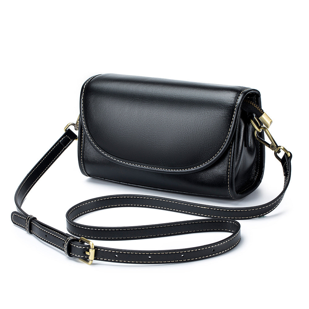 Women's Top Layer Vegetable Tanned Leather Niche Crossbody Bags