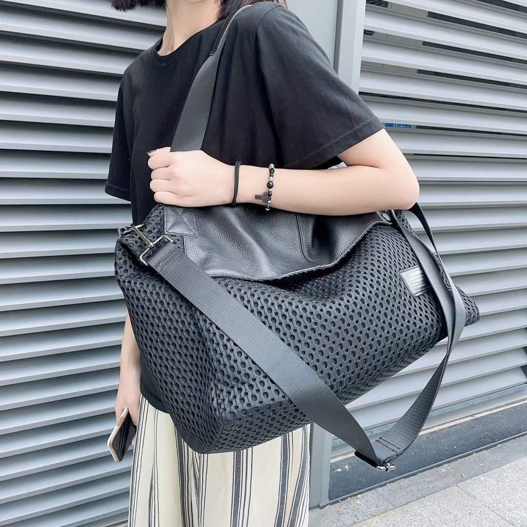 Fashion Big Retro Jean With Leather Portable Shoulder Bags