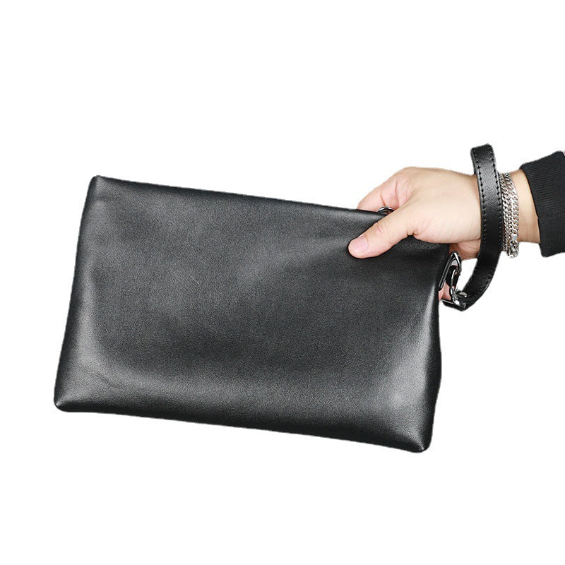 Men's Top Layer Cowhide Envelope Large Capacity Men's Handbags