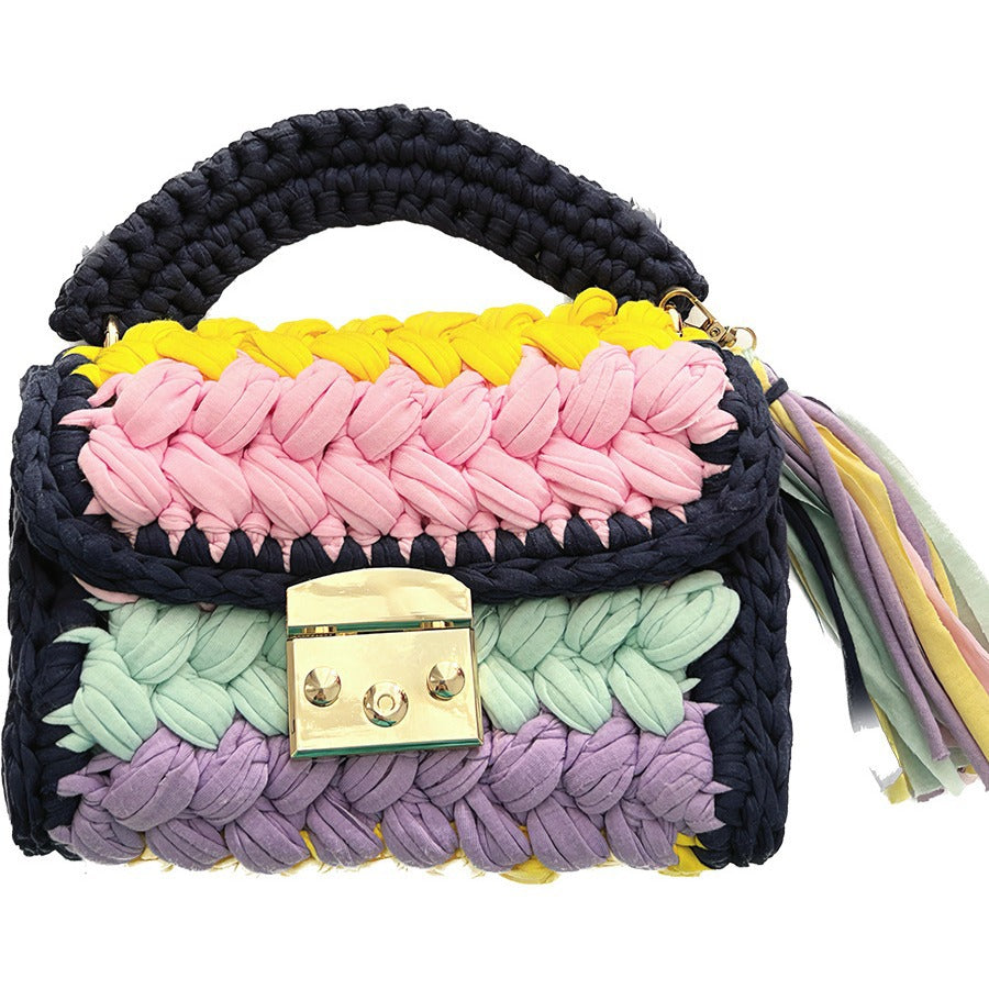 Women's Creative Hand-woven Hook Knitted Tassel Crossbody Bags