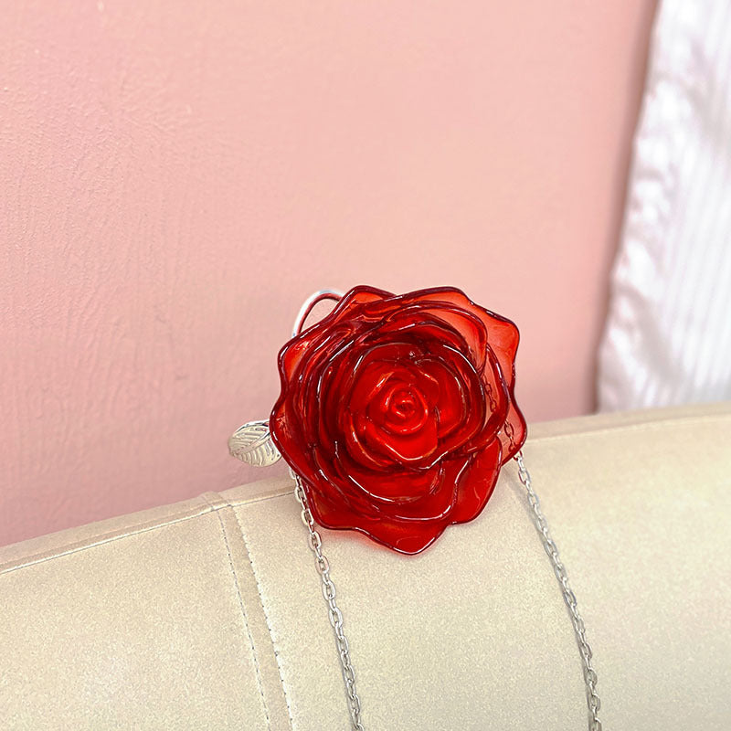 Acrylic Camellia Flower Box Dinner Mini Bags